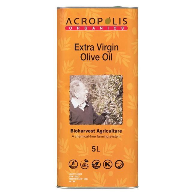 Acropolis Organics Huile D'olive Extra Vierge Bioharvest, 5 L -- 4 Par Boîte