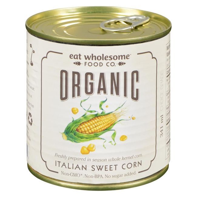 Eat Wholesome Organic Italian Whole Kernel Sweet Corn, 341 Ml -- 12 Per Case
