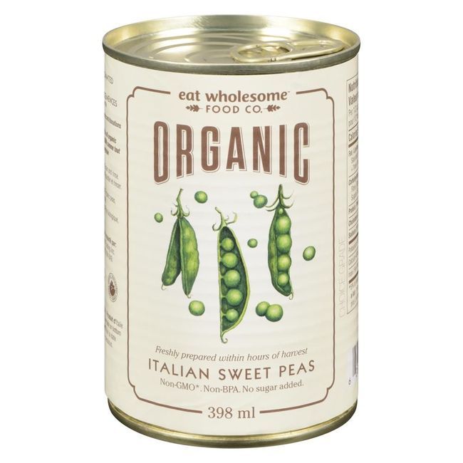 Eat Wholesome Organic Italian Sweet Peas, 398 Ml -- 12 Per Case