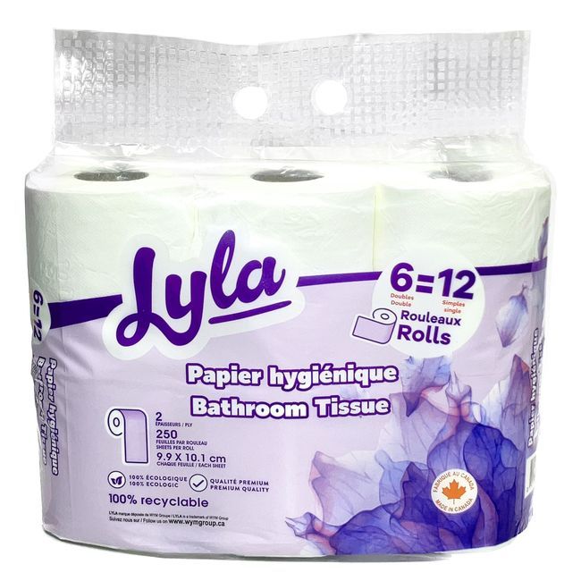 Lyla Papier Hygiénique 2 Épaisseurs, 250 Unités -- 96 Par Boîte