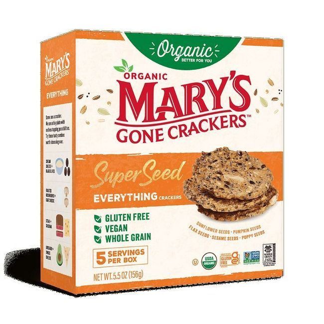 Mary's Gone Crackers Organic Super Seed Everything Crackers, 156 G -- 6 Per Case