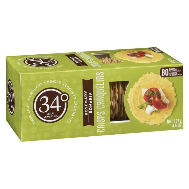 34 Degrees Chips Fines, Légères Et Croquantes Au Romarin, 4,5 Oz -- 12 Par Boîte