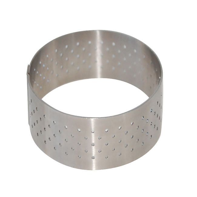 De Buyer Mini Cercle À Tarte Rond Perforé, 3 X 0,8 Po