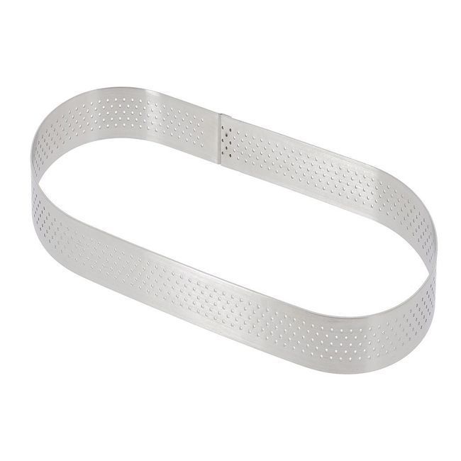 De Buyer Cercle À Tarte Oblong Perforé, 5,5 X 1,4 X 0,8 Po
