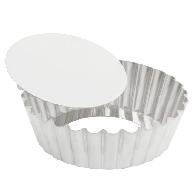 Tinned Loose Bottom Quiche Mold with Narrow Ribs