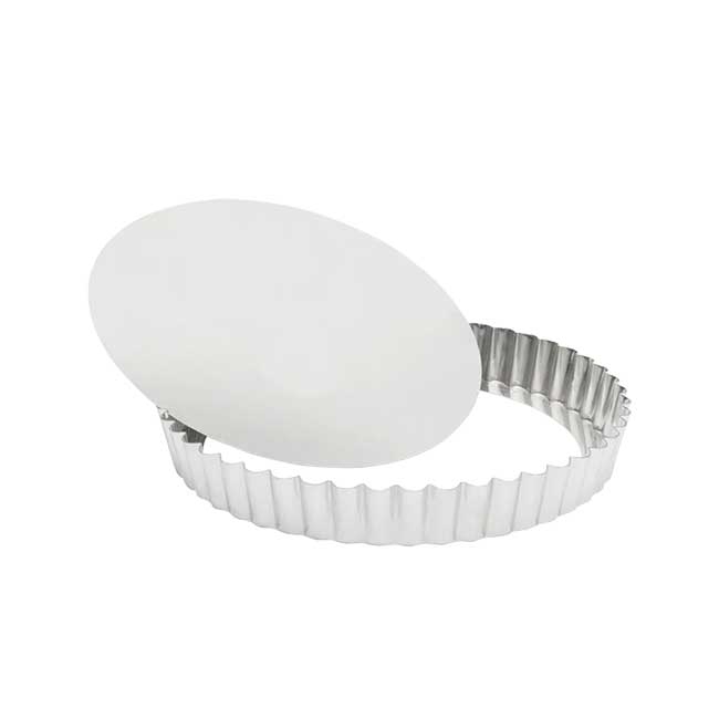 Tinned Fluted Round Loose Bottom Quiche Mold