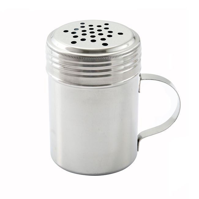 Winco Drg-star Extra Large Holes Stainless Steel Dredge With Handle, 10oz Capacity