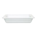 White Half Size Ceramic Insert Food Pan