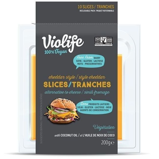Violife Tranches De Cheddar Végétalien - Emballage De Détail, 200 G -- 8 Par Boîte