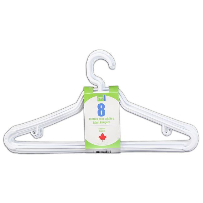 Eraware Cintre Blanc De Poids Moyen, 8 Unités -- 18 Par Boîte