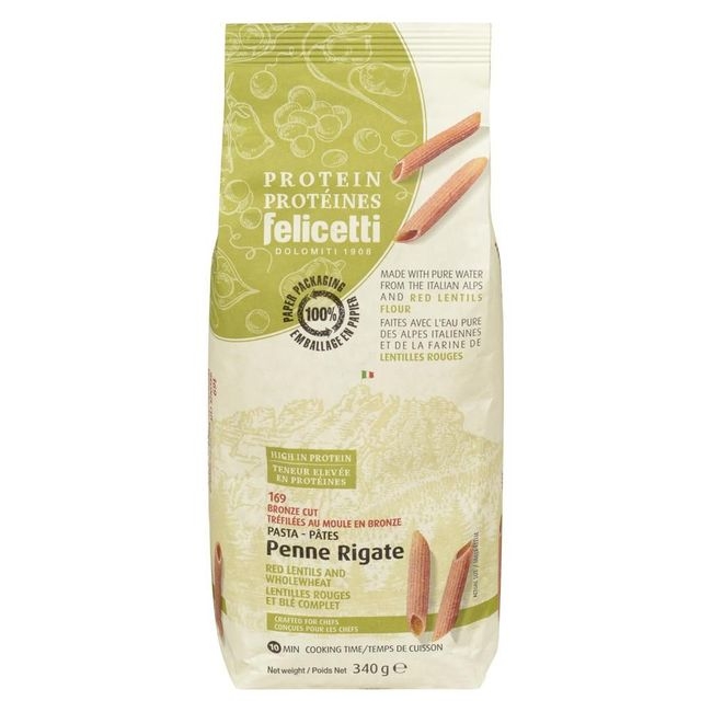 Organic Red Lentil and Wholewheat Penne Rigate