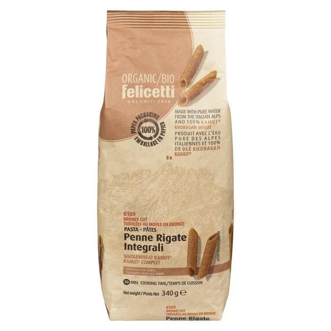 Organic Wholewheat Kamut Penne Rigate