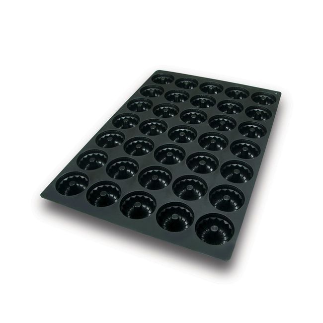 Silikomart Moule À Kougelhopf Moyen En Silicone Noir, 35 Cavités, 61 Cm De Longueur X 40 Cm De Largeur X 5 Cm De Hauteur