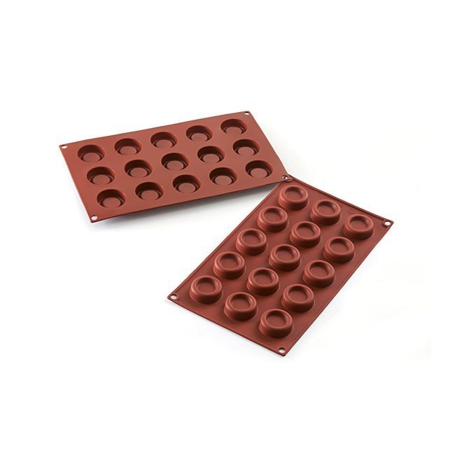 Silikomart Moule À Dessert Rond En Silicone Alimentaire Siliconflex, 15 Cavités, 4 Cm De Diamètre X 1,3 Cm De Hauteur
