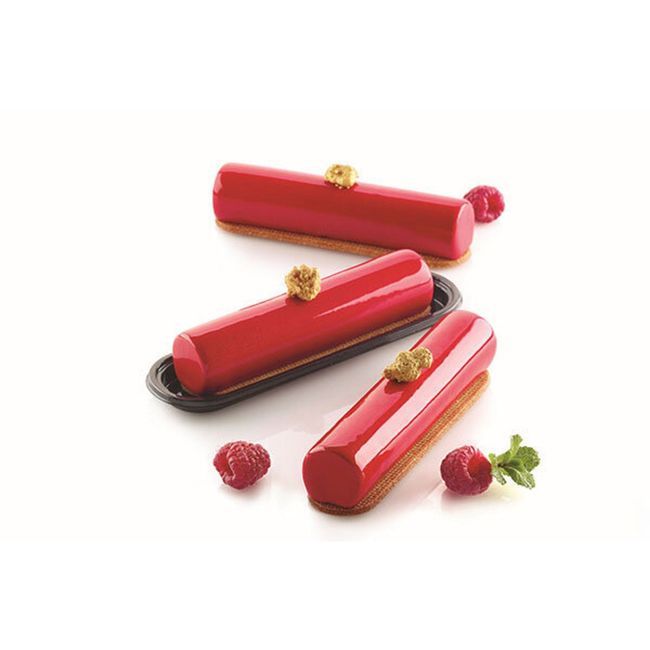 Silikomart Moule Cylindrique En Silicone Curveflex À 8 Cavités, 12,6 Cm De Longueur X 2,7 Cm De Largeur X 2,7 Cm De Hauteur