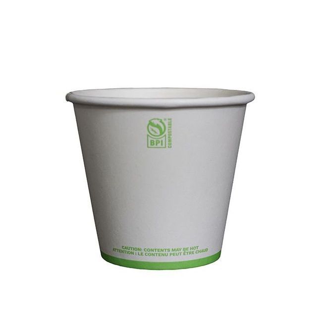 Kitch 24/7 White Compostable Paper Hot Cup, 8 Oz -- 1000 Per Case
