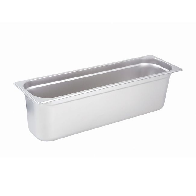 Winco Spjl-6hl Poêle À Vapeur Anti-bourrage En Acier Inoxydable, Demi-taille, 6 Po De Profondeur