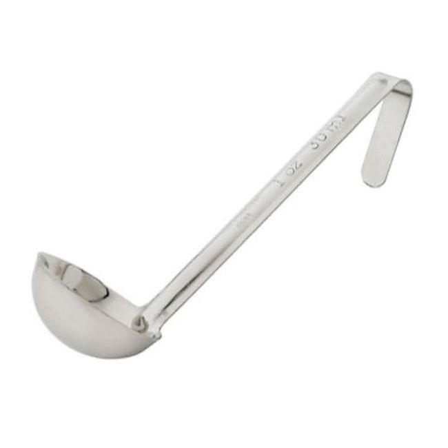 Winco Louche Monobloc En Acier Inoxydable Ldi-10sh Avec Manche De 15 Cm, Capacité De 28 G