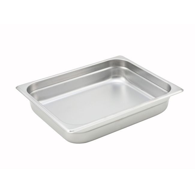 Winco Spjh-202 Casserole Vapeur Anti-bourrage En Acier Inoxydable Calibre 22, Demi-taille, 6,35 Cm De Profondeur