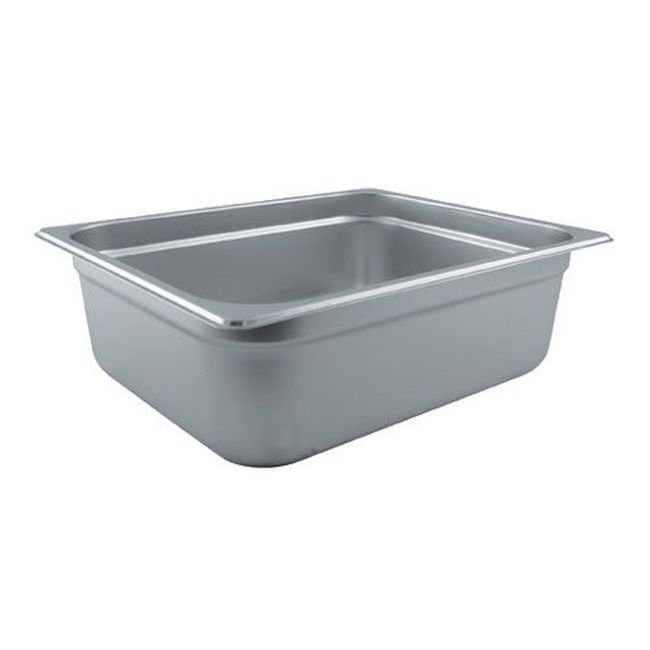 Winco Spjl-204 Poêle À Vapeur Anti-bourrage En Acier Inoxydable De Calibre 25, Demi-taille, 4 Po De Profondeur