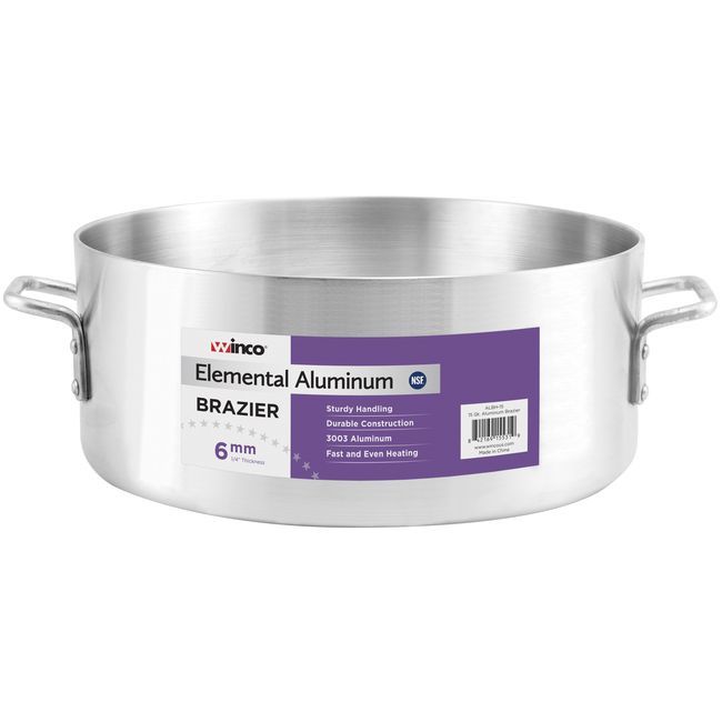 Winco Brasero Élémentaire En Aluminium Albh-18, Capacité De 18 Pintes