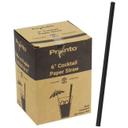 Black Unwrapped Cocktail Paper Straw