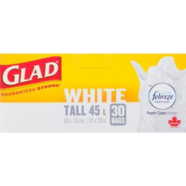 Fresh Clean Scent Tall White Garbage Bags