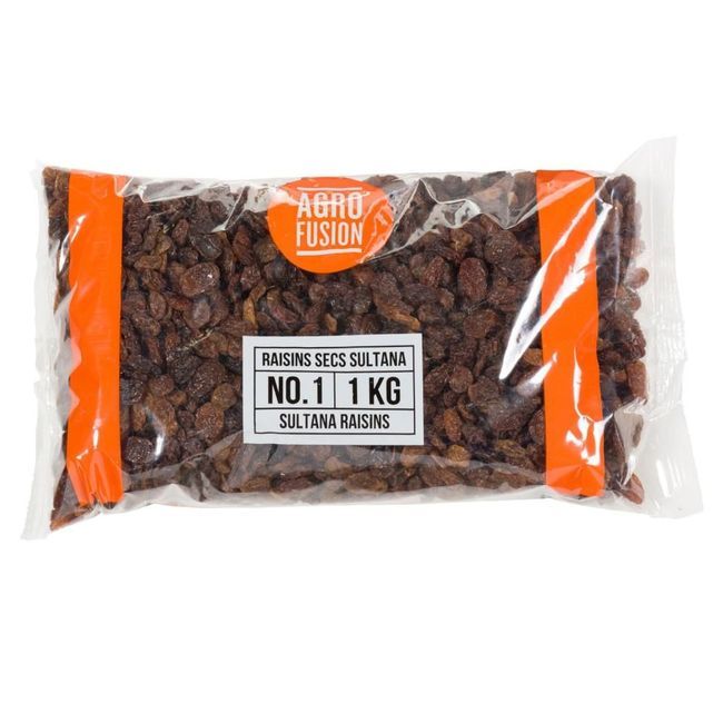 Agrofusion Raisins Secs Sultana Sans Pépins, 1 Kg -- 6 Par Caisse