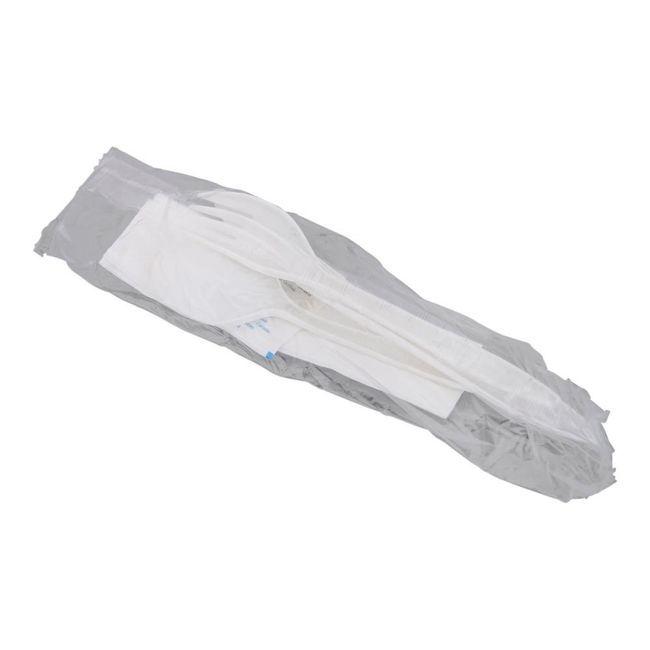 Touch Polypropylene Fork/knife/spoon/salt/pepper/napkin Food Kit -- 500 Per Case