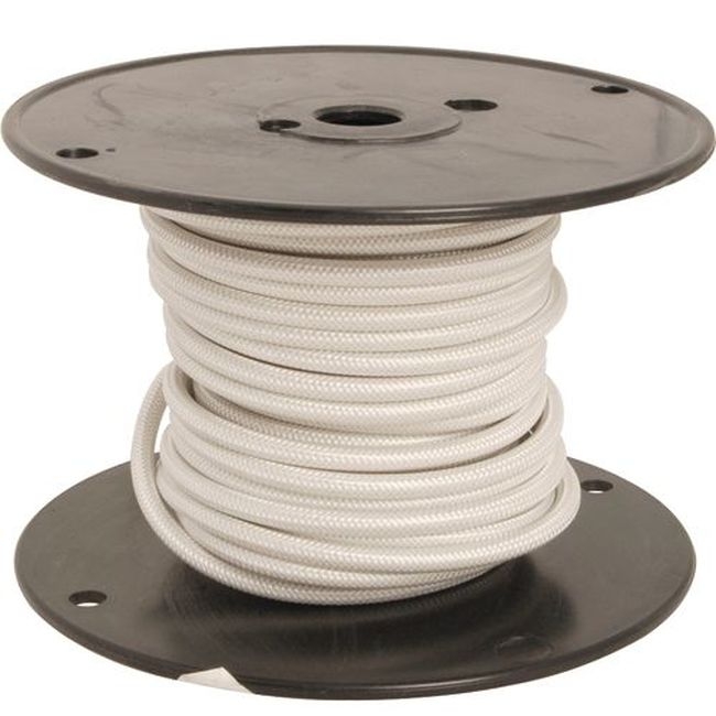 ALL2531352 10 Gauge White High Temperature Copper Wire, 50 ft