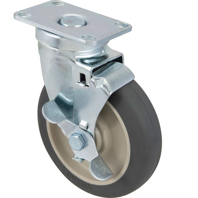 CAM60007 5 in Gray Swivel Plate Caster with Brake