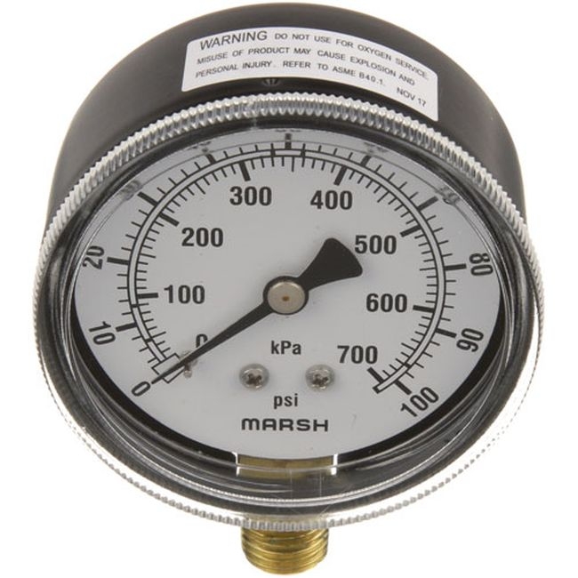 CHA100135 0 - 100 PSI Pressure Gauge, 2-1/2 in Dia.