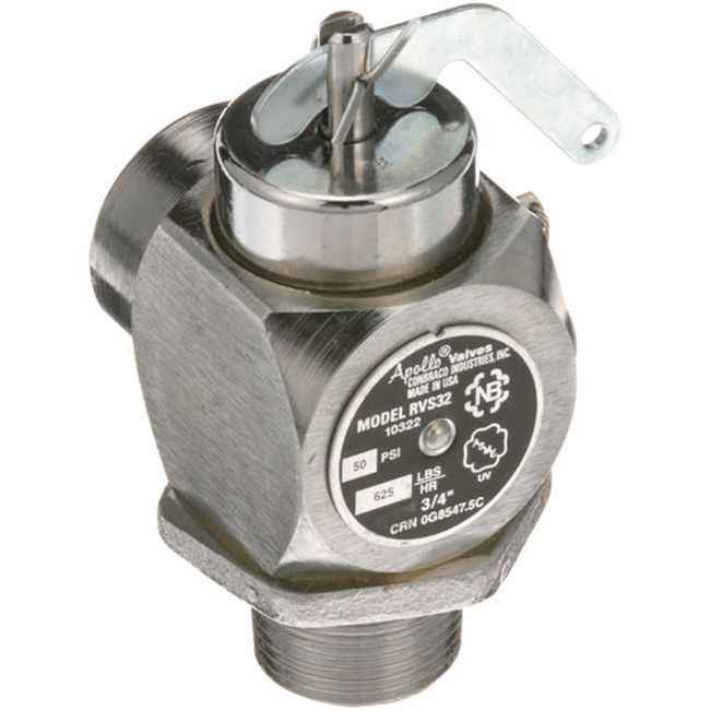 Hobart Hob00-065281 50 Psi Steam Safety Valve, 3/4 In