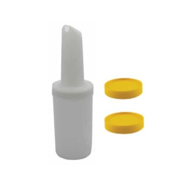 PS603N02/PS20402/PS30404 Polyethylene Yellow Drink Mix Pourer, 1 qt Capacity