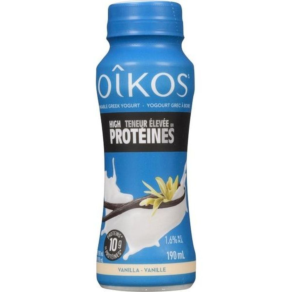 Oikos Yogourt À Boire À La Vanille Riche En Protéines, 190 Ml -- 8 Par Boîte