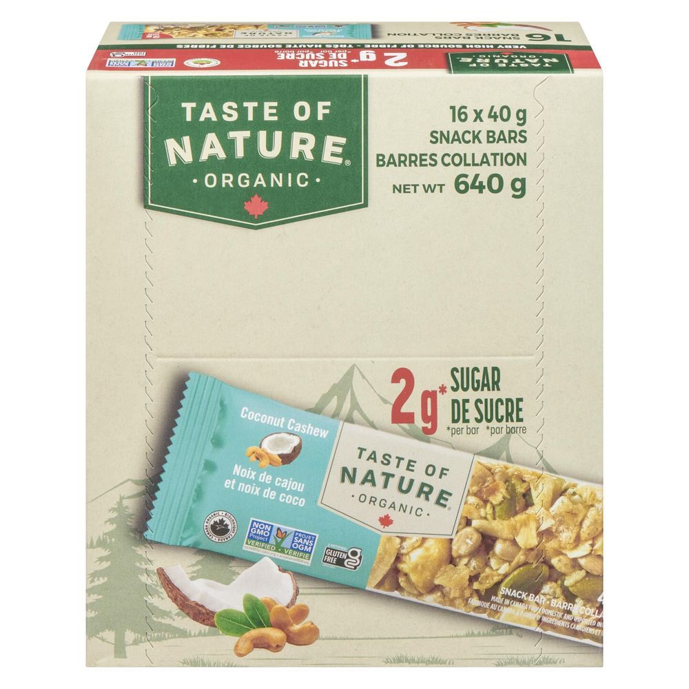 Taste Of Nature Organic Chocolate Peanut Butter Snack Bar, 40 G -- 16 Per Case