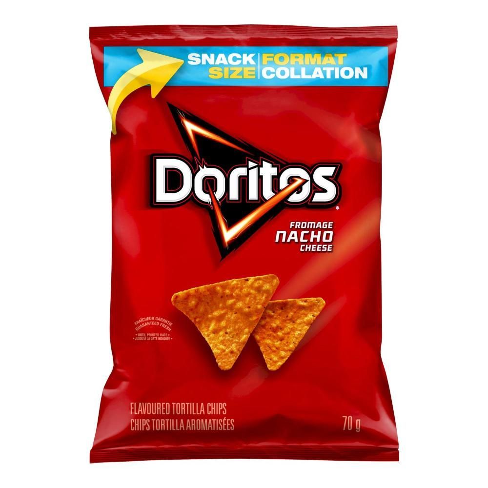 Doritos Nacho Cheese Flavored Tortilla Chips, 70 G - 32 Per Case