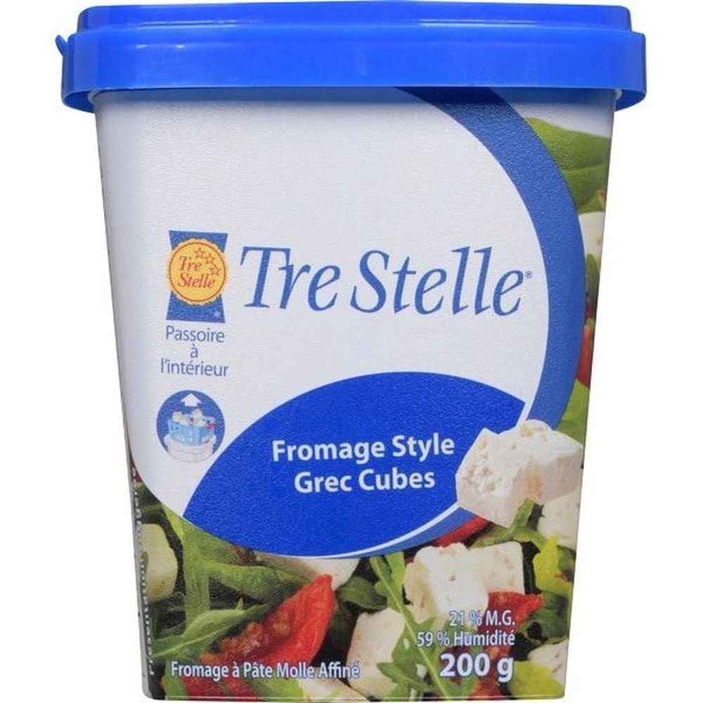 Tre Stelle Cubes De Fromage Feta, 200 G -- 6 Par Boîte