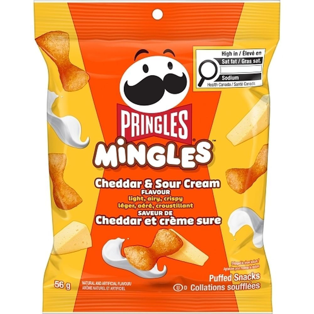 Pringles Mingles Cheddar And Sour Cream Puffed Snacks, 56 G -- 6 Per Case