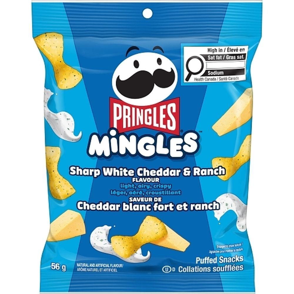 Pringles Mingles Sharp White Cheddar And Ranch Puffed Snacks, 56 G -- 6 Per Case