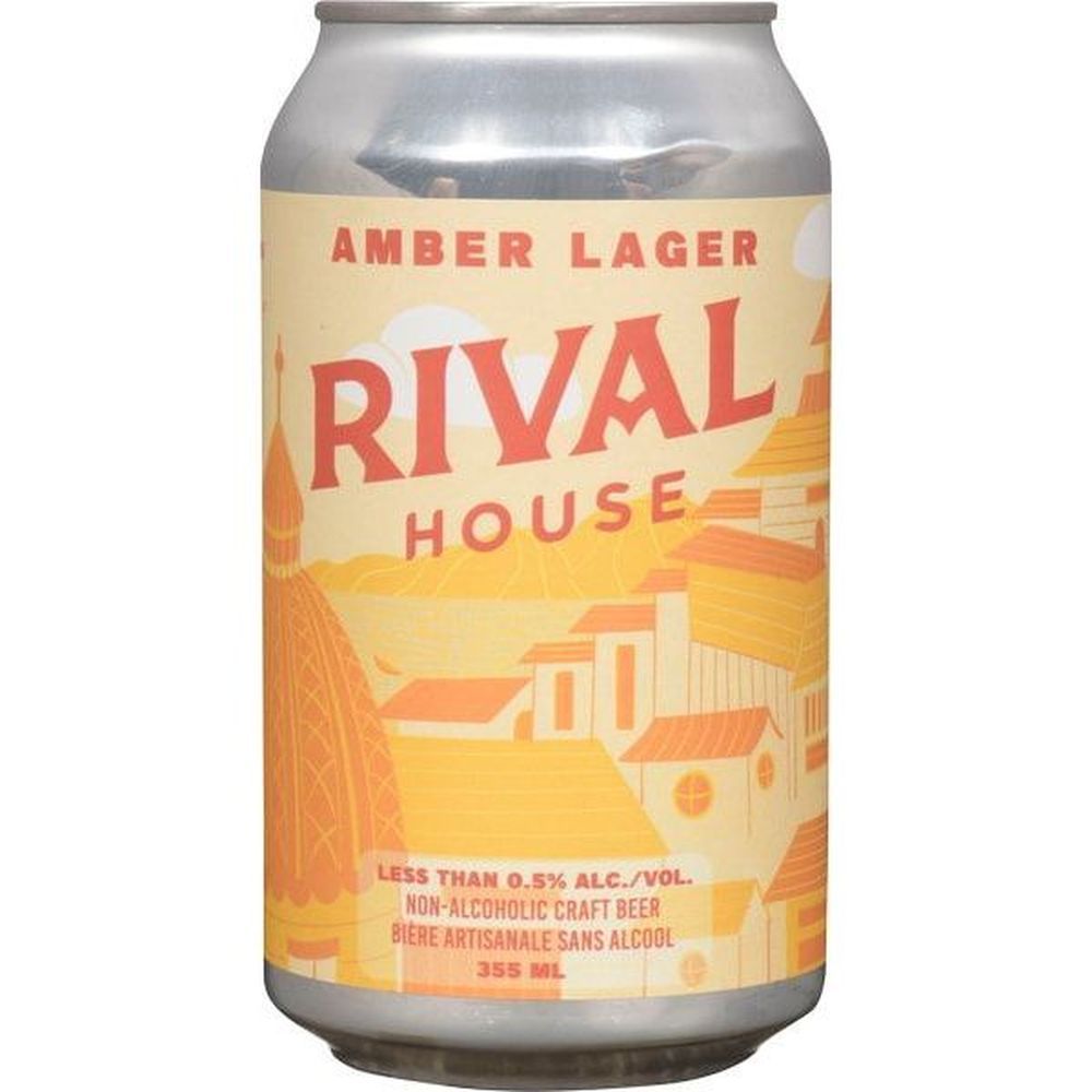 Rival House Amber Lager Non Alcoholic Beer, 355 Ml -- 24 Per Case
