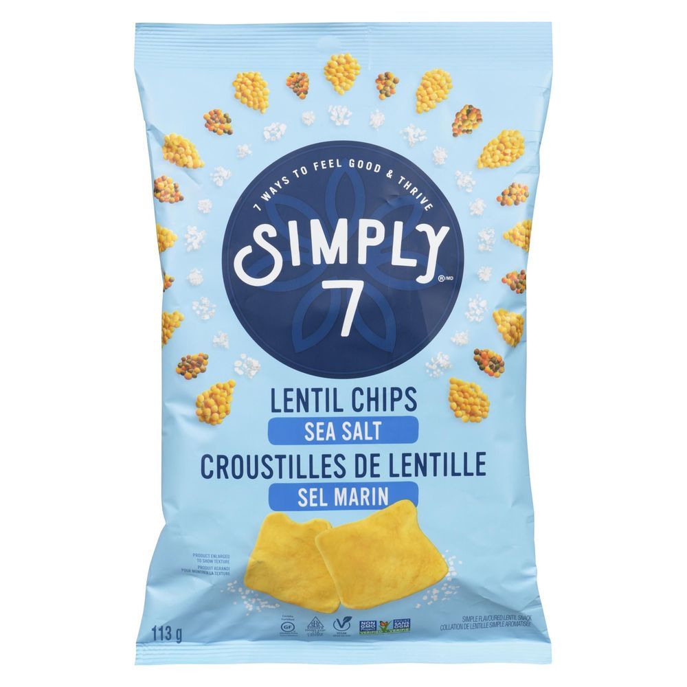 Simply7 Sea Salt Lentil Chips, 113 G -- 12 Per Case