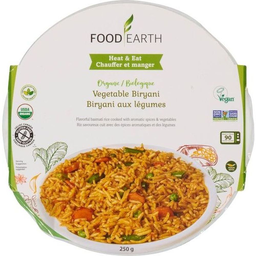 Food Earth Organic Vegetable Biryani, 250 G -- 6 Per Case