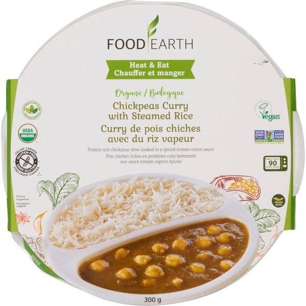 Food Earth Organic Chickpeas Curry With Steamed Rice, 300 G -- 6 Per Case