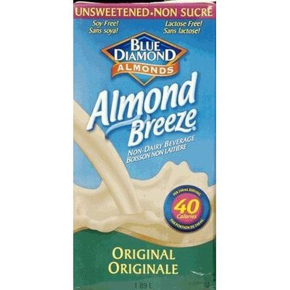 Almond Breeze Lait D'amande Nature Non Sucré, 1,89 L – 8 Par Carton