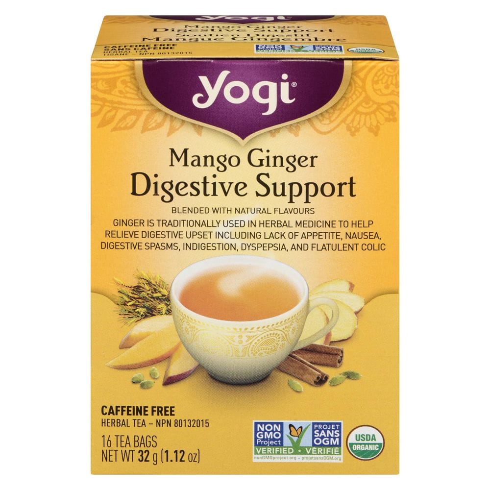 Yogi Mango Ginger Digestive Support Herbal Tea Bag, 16 Count -- 6 Per Case
