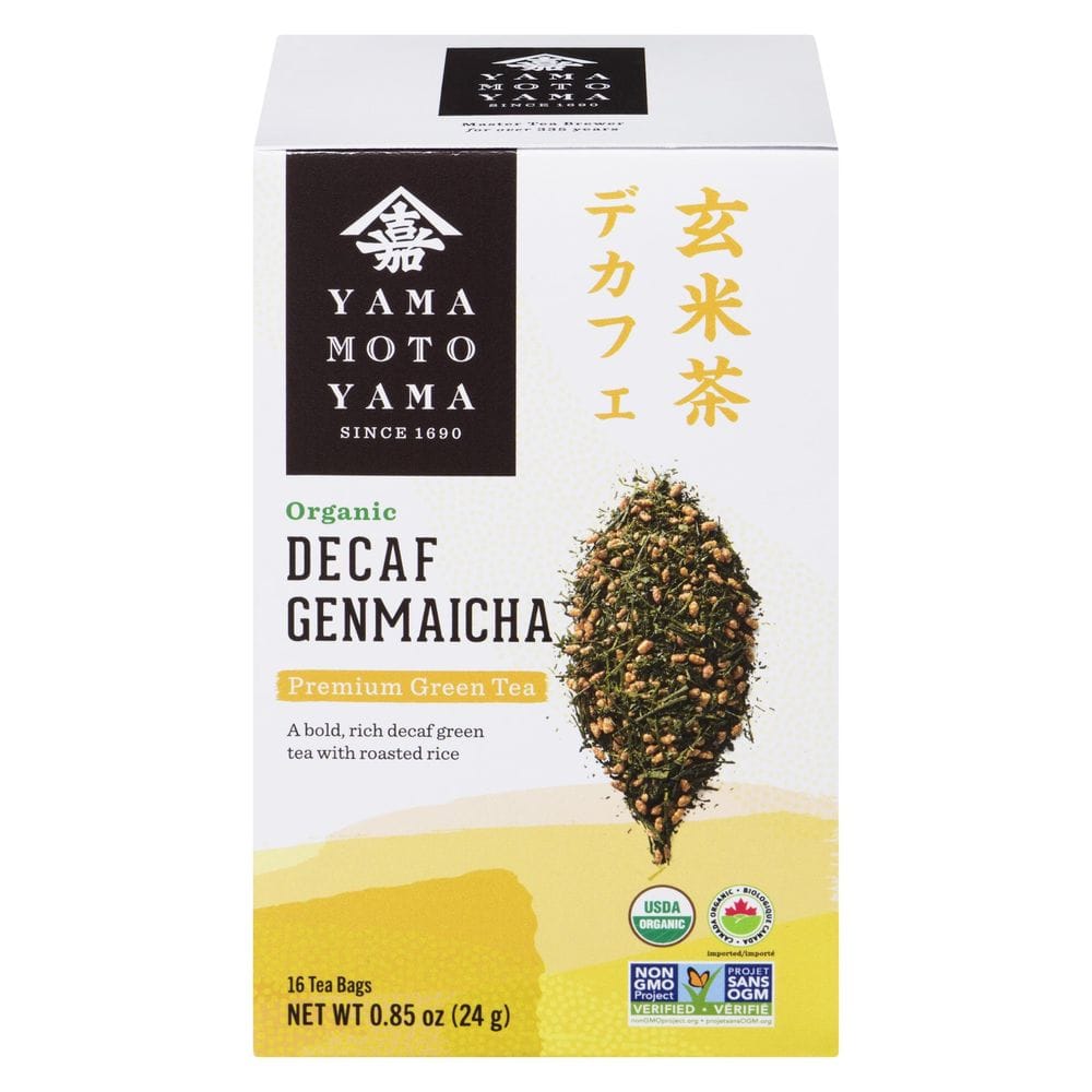 Yamamotoyama Organic Decaf Genmaicha Green Tea Bag, 16 Count -- 6 Per Case