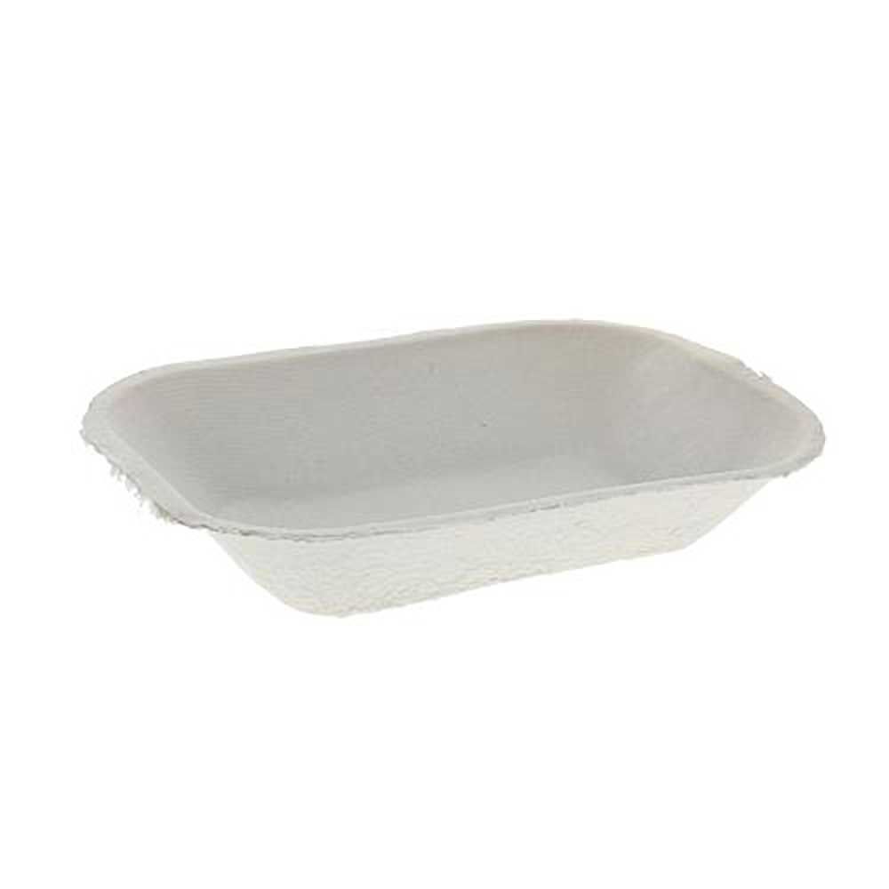 Earthchoice Pulpex Natural Number 200 Molded Fiber Paper Food Tray, 16 Oz Capacity -- 1000 Per Case