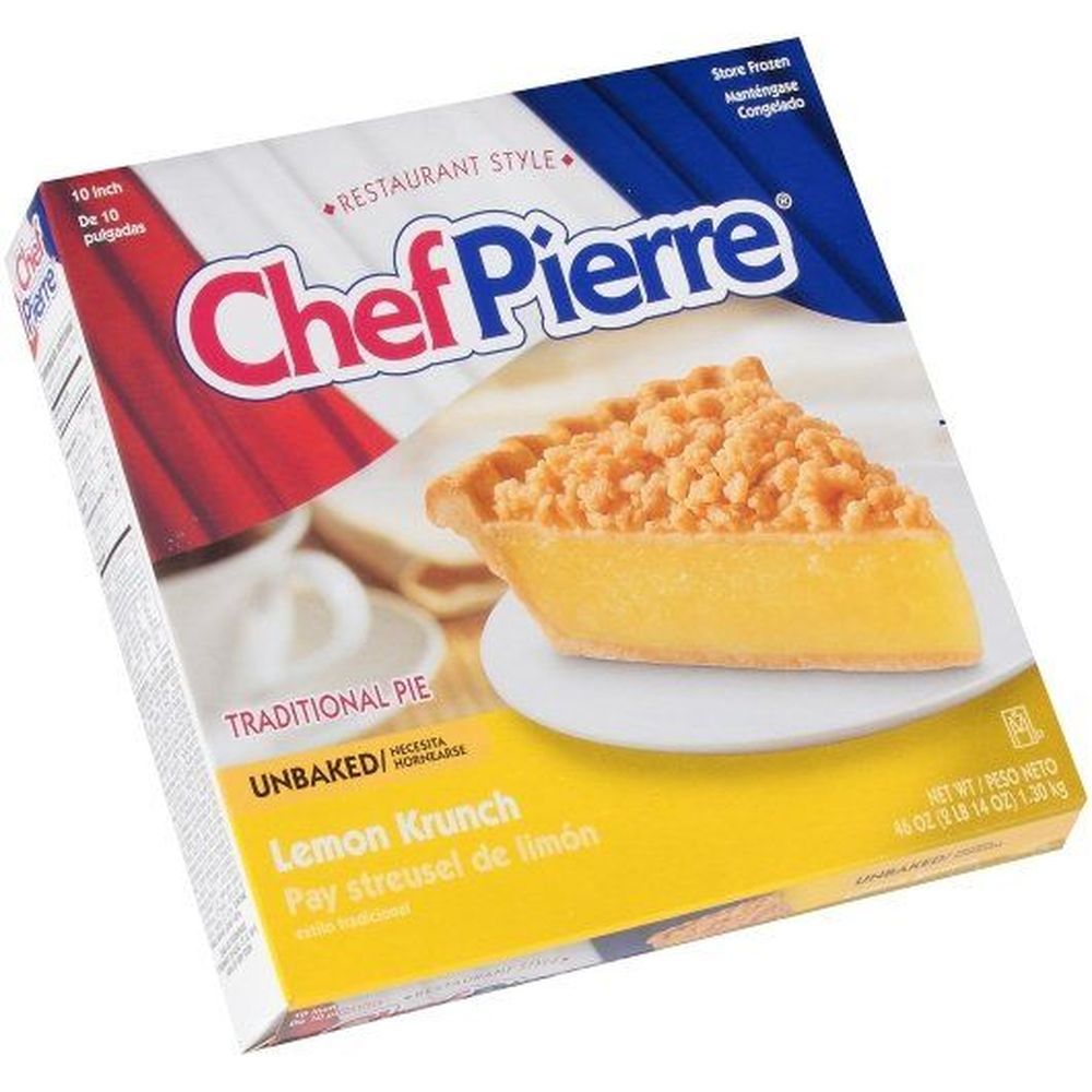 Chef Pierre Traditional 10 Inch Unbaked Lemon Krunch Fruit Pie, 7.84 Kg