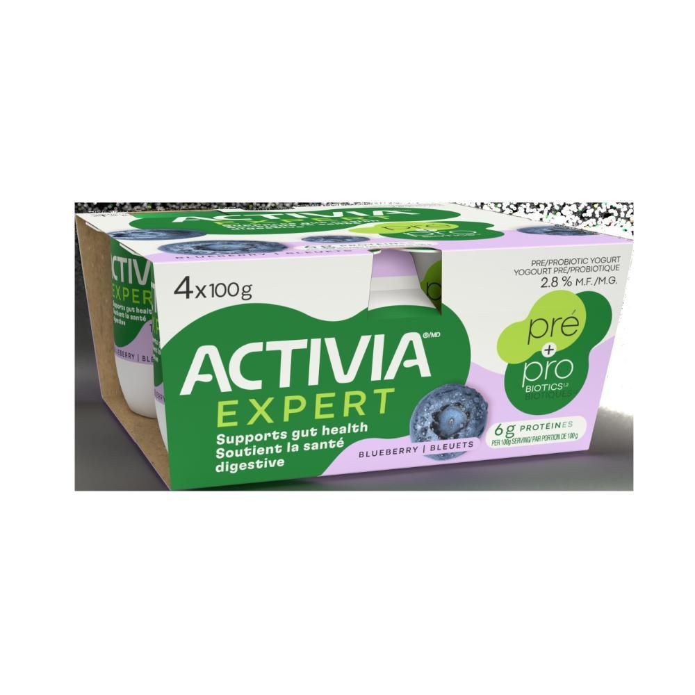 Activia Expert Blueberry Pre And Probiotics Yogurt, 100 G -- 24 Per Case
